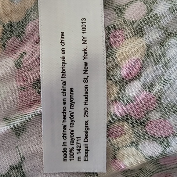 3X/4X ELOQUII Multicolor Floral Peasant Dramatic Sleeves Elasticated Blouse - Picture 5 of 6